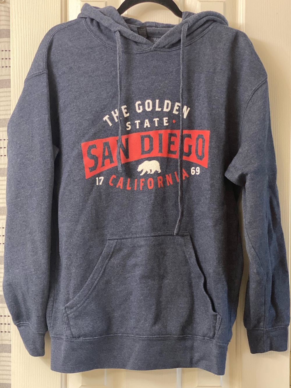 San Diego California The Golden State Graphic Hooded Sweatshirt - Blue Size M